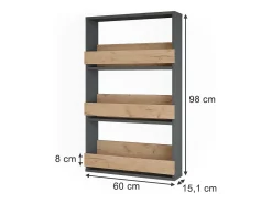 Weinglasregal carvalho goldkraft/antracite 60x15.1x98 repose