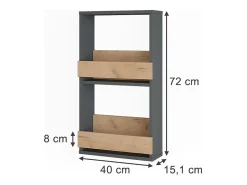 Weinglasregal carvalho goldkraft/antracite 40x15.1x72 repose