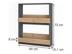 Weinglasregal carvalho goldkraft/antracite 60x15.1x72 repose
