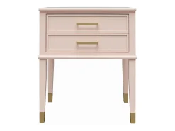 Westerleigh | Mesa de apoio com 2 gavetas em MDF Rosa