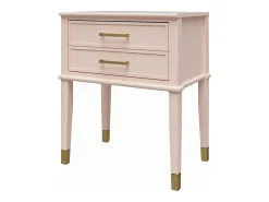 Westerleigh | Mesa de apoio com 2 gavetas em MDF Rosa