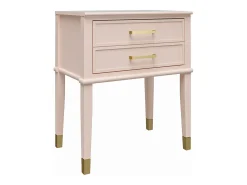 Westerleigh | Mesa de apoio com 2 gavetas em MDF Rosa