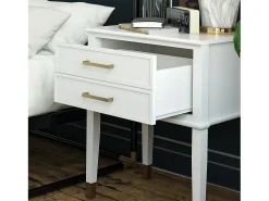 Westerleigh | Mesa de cabeceira com 2 gavetas em MDF Branco