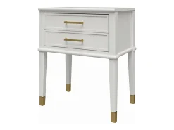 Westerleigh | Mesa de cabeceira com 2 gavetas em MDF Branco