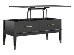 Westerleigh | Mesa de centro com tampo elevatório em MDF preto