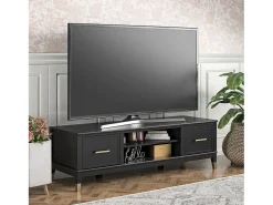 Westerleigh | Móvel para TV com 2 portas em MDF Preto
