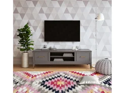 Westerleigh | Móvel para TV com 2 portas em MDF Cinza