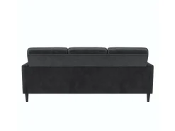 Winston | Sofá 3 Lugares com Chaise Lounge em Veludo Cinzento