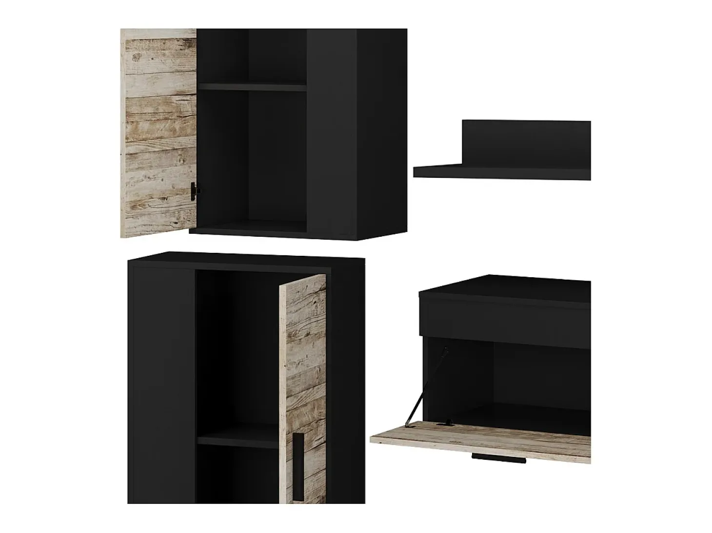 Wohnwand antracite/bege 139.8x35.4x38.9 berno