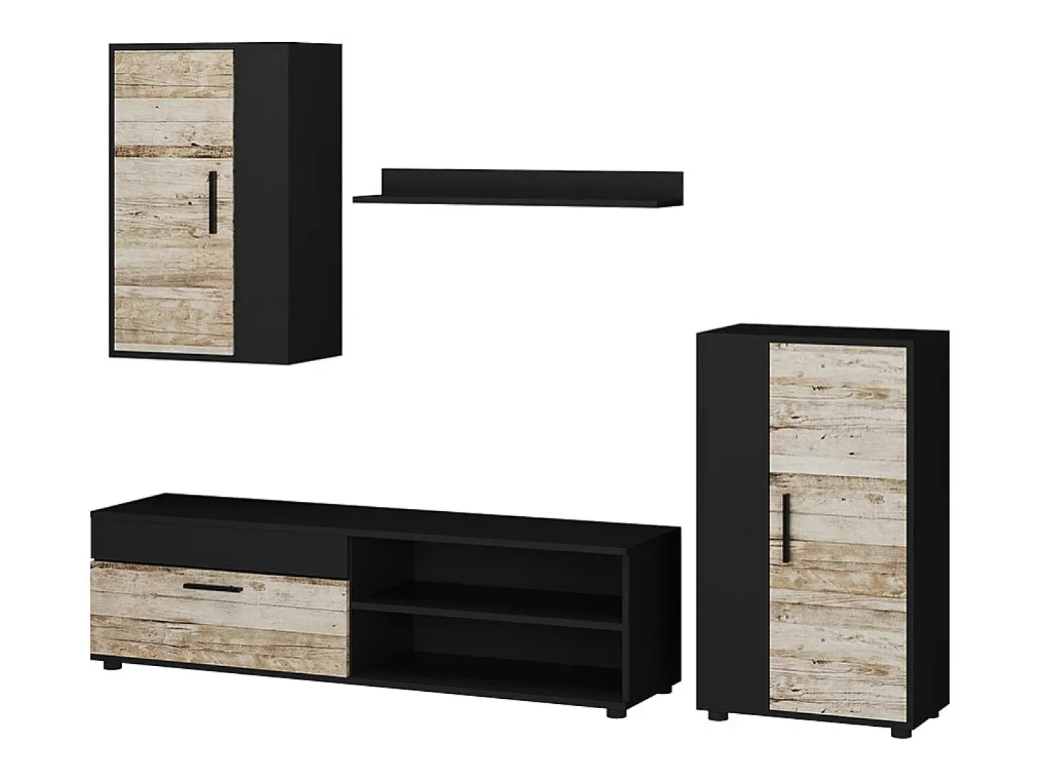 Wohnwand antracite/bege 139.8x35.4x38.9 berno