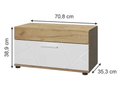 Wohnzimmerschrank carvalho goldkraft/branco 70.8x35.3x38.9 berno