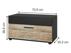 Wohnzimmerschrank carvalho preto/areia 70.8x35.3x38.9 berno