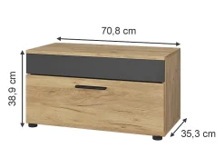 Wohnzimmerschrank carvalho goldkraft/antracite 70.8x35.3x38.9 berno