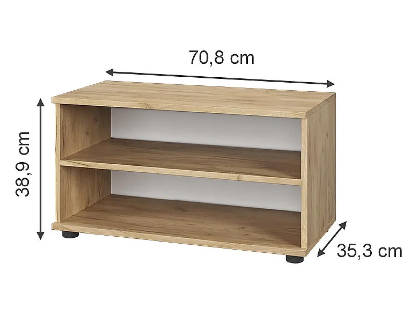 Wohnzimmerschrank carvalho goldkraft/branco 70.8x35.3x38.9 berno
