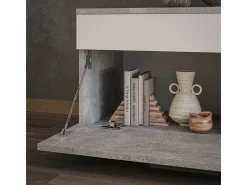 Wohnzimmerschrank concreto/branco 70.8x35.3x38.9 berno