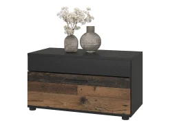 Wohnzimmerschrank preto/estilo antigo 70.8x35.3x38.9 berno