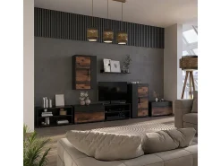 Wohnzimmerschrank preto/estilo antigo 70.8x35.3x38.9 berno