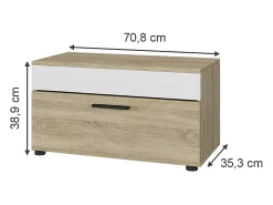 Wohnzimmerschrank sonoma/branco 70.8x35.3x38.9 berno