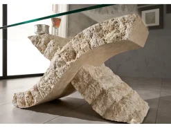 Xenon - Mesa de centro (120 x 70 - Transparente) em vidro temperado bege