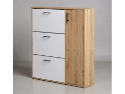 Zapatero Leia Blanco Artik (Blanco Mate) - Roble Nodi