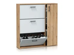 Zapatero Leia Blanco Artik (Blanco Mate) - Roble Nodi