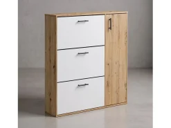 Zapatero Leia Blanco Artik (Blanco Mate) - Roble Nodi