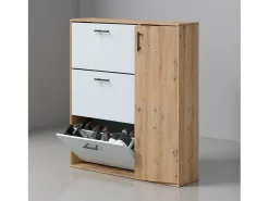 Zapatero Leia Blanco Artik (Blanco Mate) - Roble Nodi