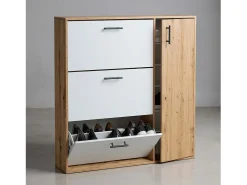 Zapatero Leia Blanco Artik (Blanco Mate) - Roble Nodi